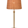 Mini Cordless Buffet Lamp Antique Brass with Rattan Shade by Modern Lantern