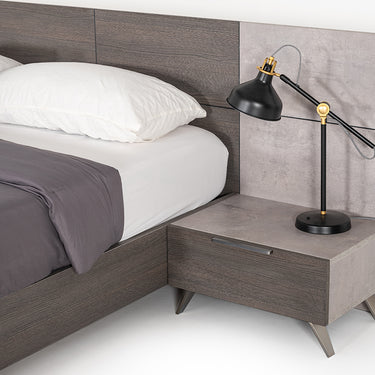 Nova Domus Bronx Italian Faux Concrete & Grey Bed