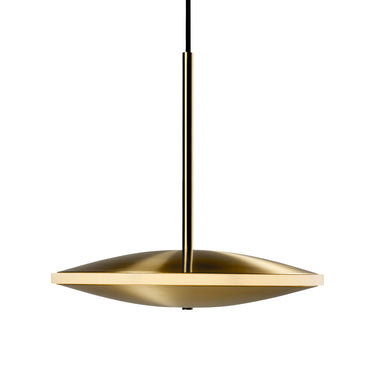 Chrona Dish Horizontal 10 in brass pendant, second angle