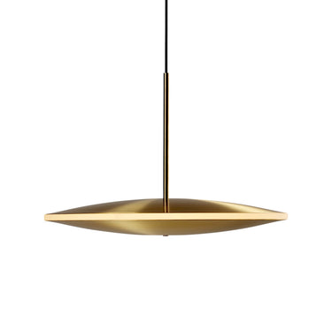 Chrona Dish Horizontal 17 in brass pendant, second angle