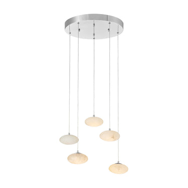 Finesse Decor Spanish Alabaster Round Chandelier Chrome