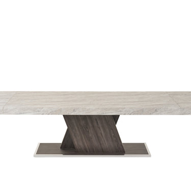 Nova Domus Cairo Italian Faux Marble & Pecan Elm Extendable Dining Table