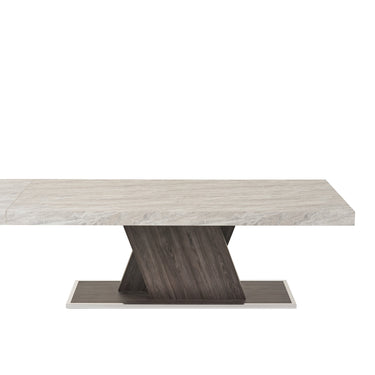Nova Domus Cairo Italian Faux Marble & Pecan Elm Extendable Dining Table