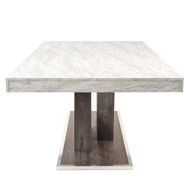 Nova Domus Cairo Italian Faux Marble & Pecan Elm Extendable Dining Table