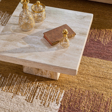 Cala jute rug in Gold, full view