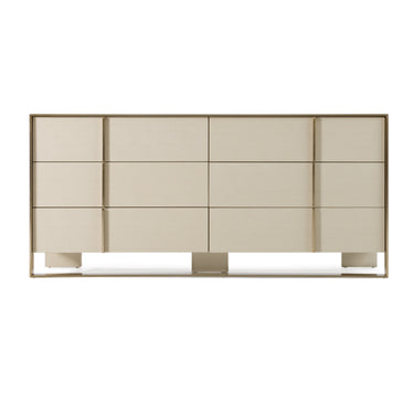 Nova Domus Cartier Beige Shagreen & Brushed Brass Dresser