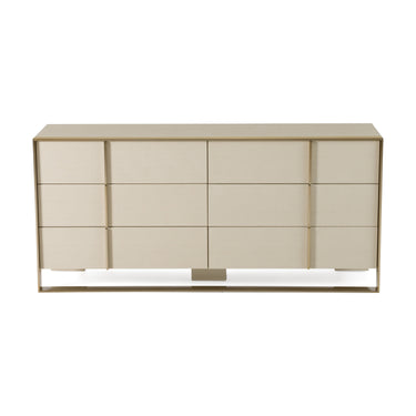 Nova Domus Cartier Beige Shagreen & Brushed Brass Dresser