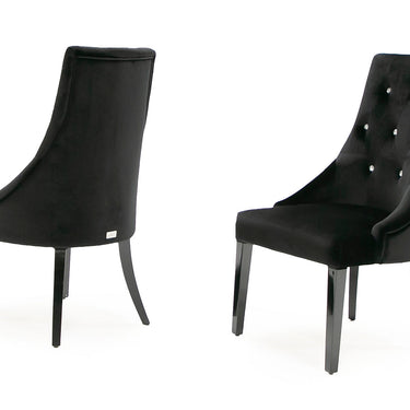 AX Charlotte Black Velour Dining Chair set of 2