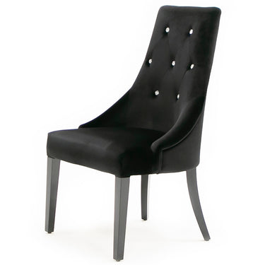 AX Charlotte Black Velour Dining Chair set of 2