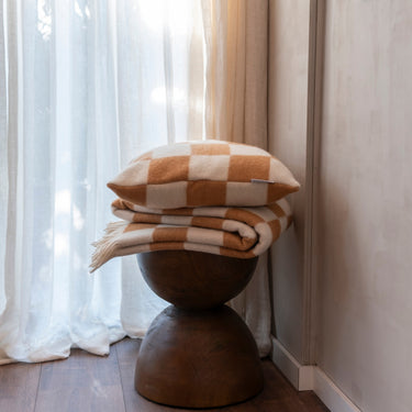 Terra Brown & White Checkerboard Cushion Cover by Maison Deux, photo 4