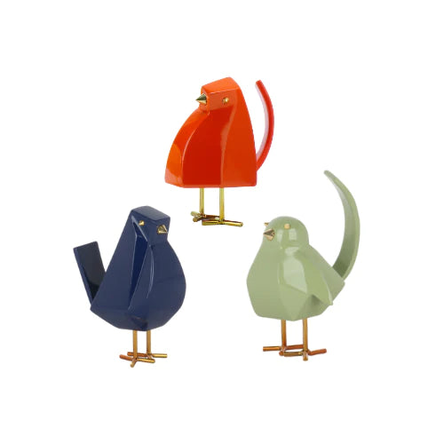 Finesse Decor Chic Avian Trio Resin Geometric Birds