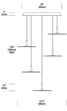 Circa 5-Pendant LED Chandelier by Pablo Designs - image 3