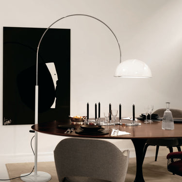 Oluce Coupé 3320/R designer floor lamp with revolving aluminum reflector