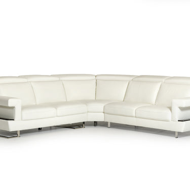 Lamod Italia Crosby Italian White Leather Sectional Sofa