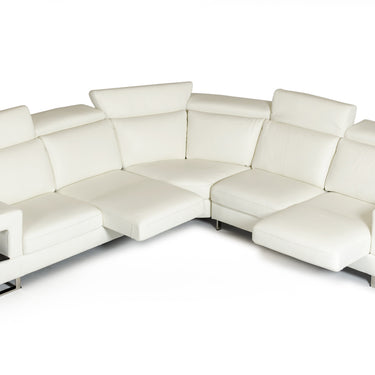 Lamod Italia Crosby Italian White Leather Sectional Sofa