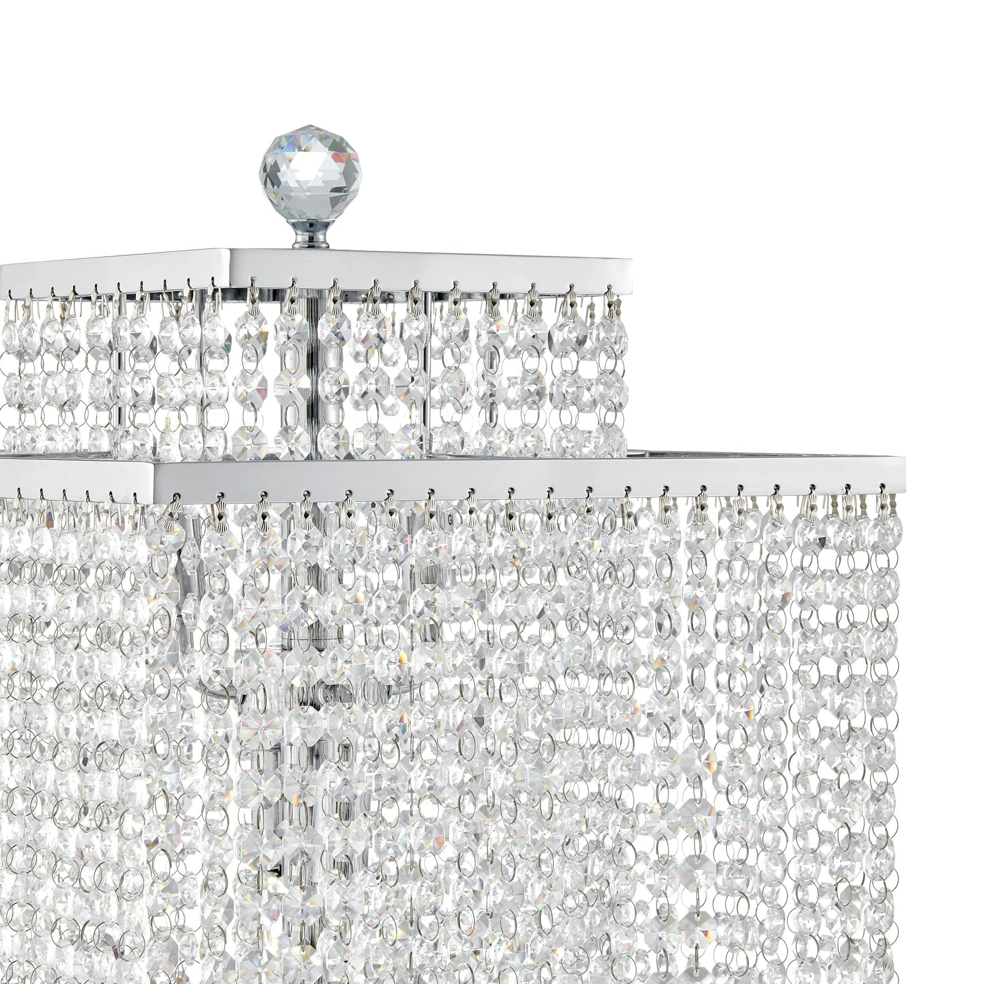 Finesse Decor Crystal Double Crown Square Table Lamp 4