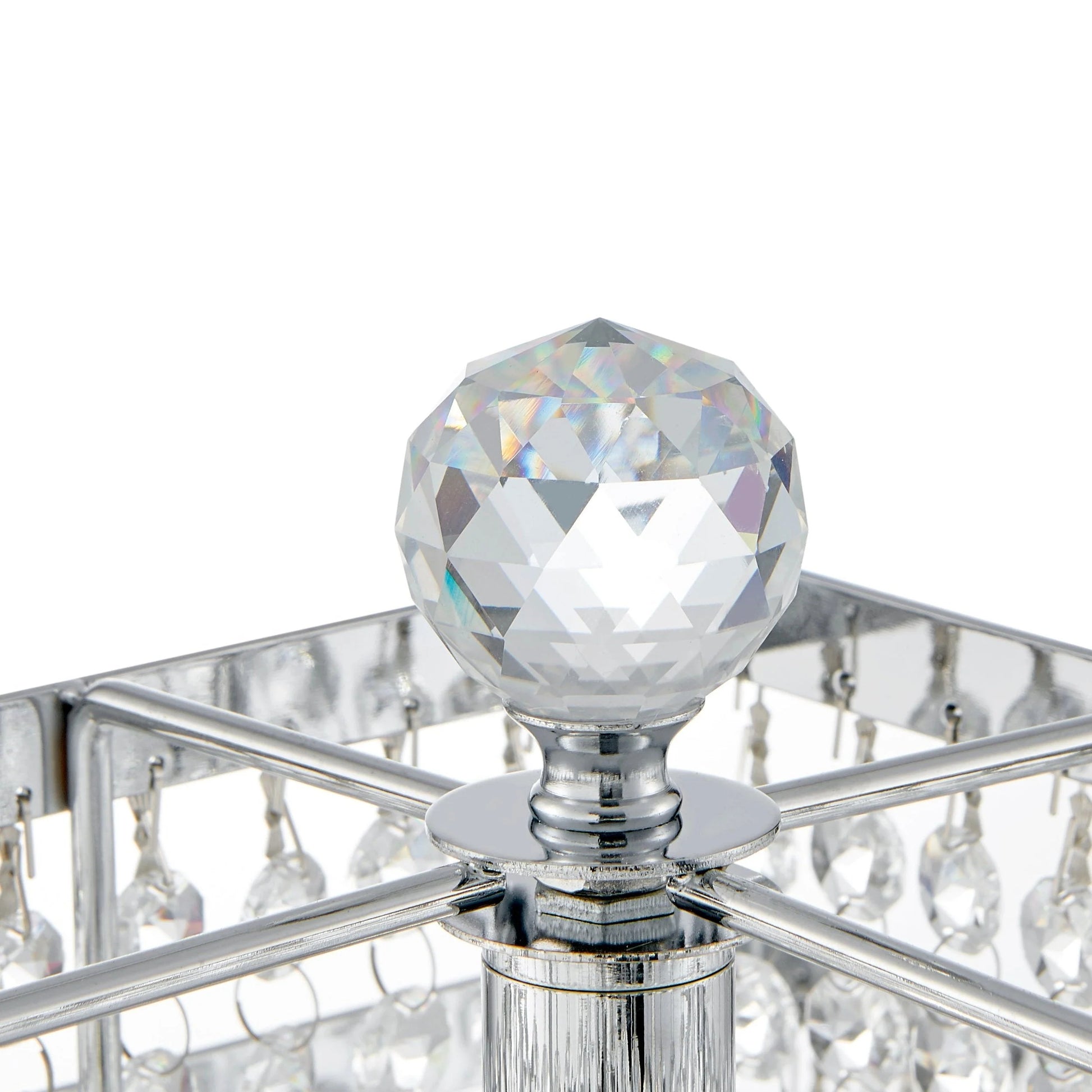 Finesse Decor Crystal Double Crown Square Table Lamp 6