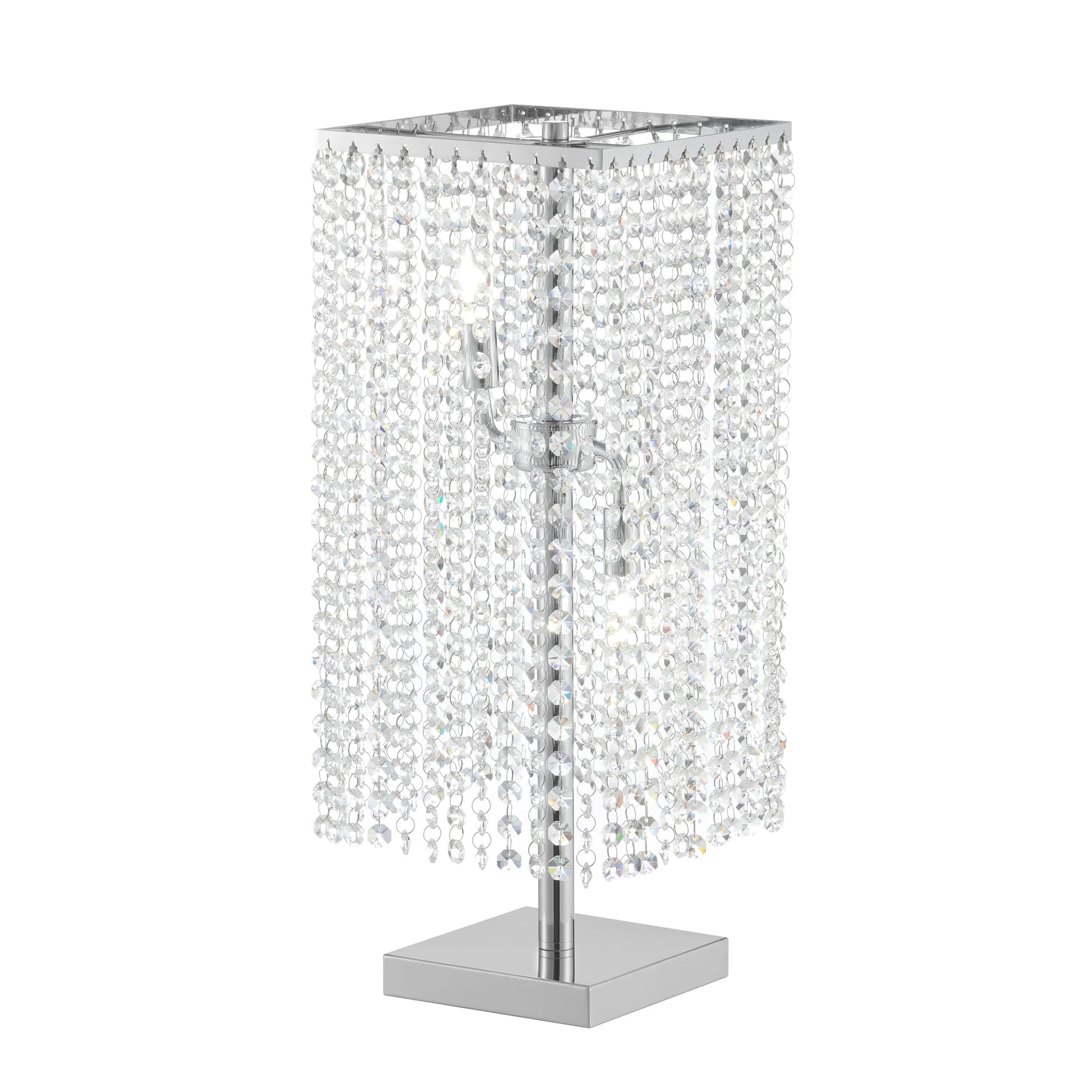 Finesse Decor Crystal Strands 2 Light Table Lamp 1