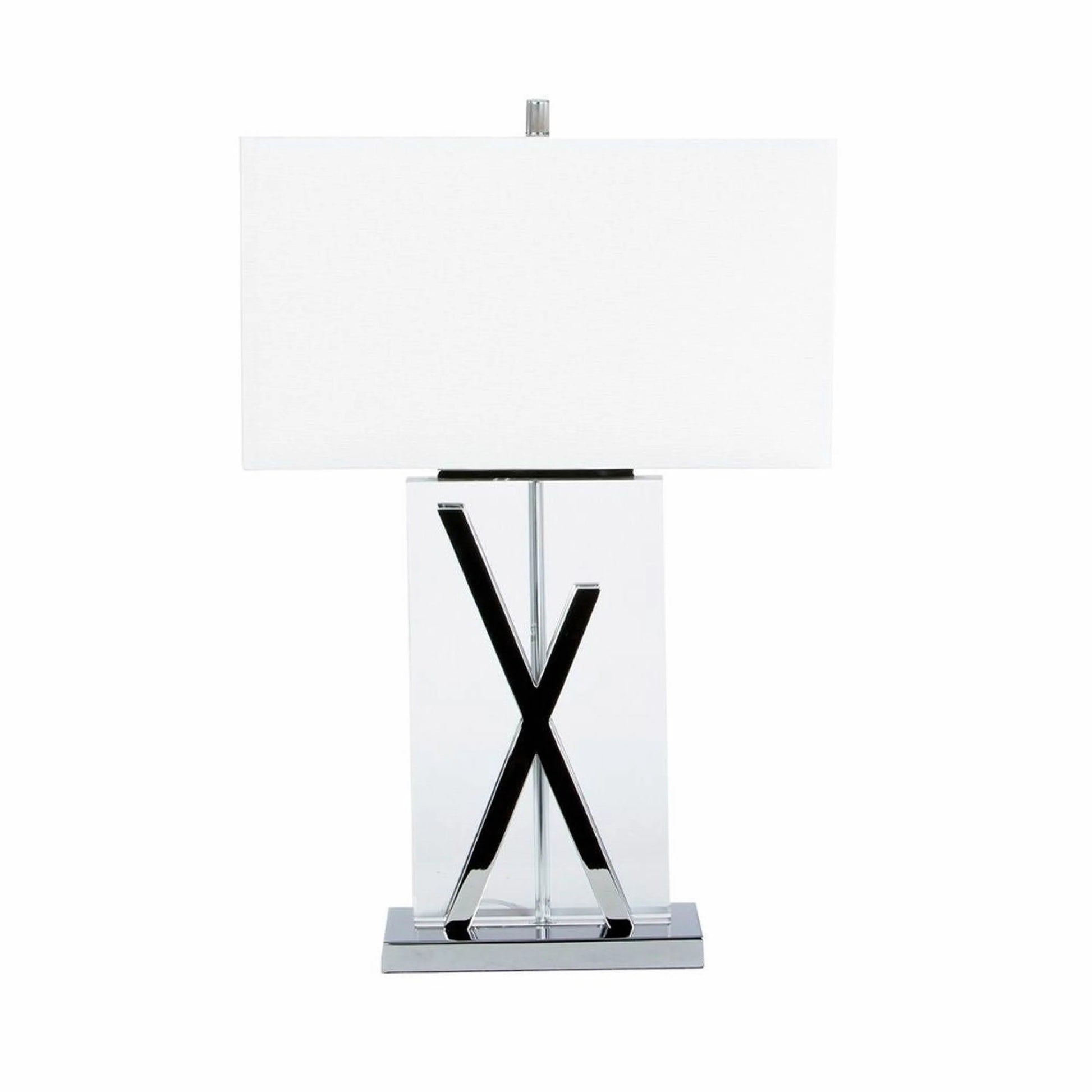 Crystal X 1 Light Table Lamp in Chrome with USB Charger 1