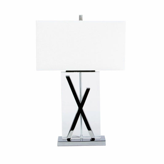 Crystal X 1 Light Table Lamp in Chrome with USB Charger 1