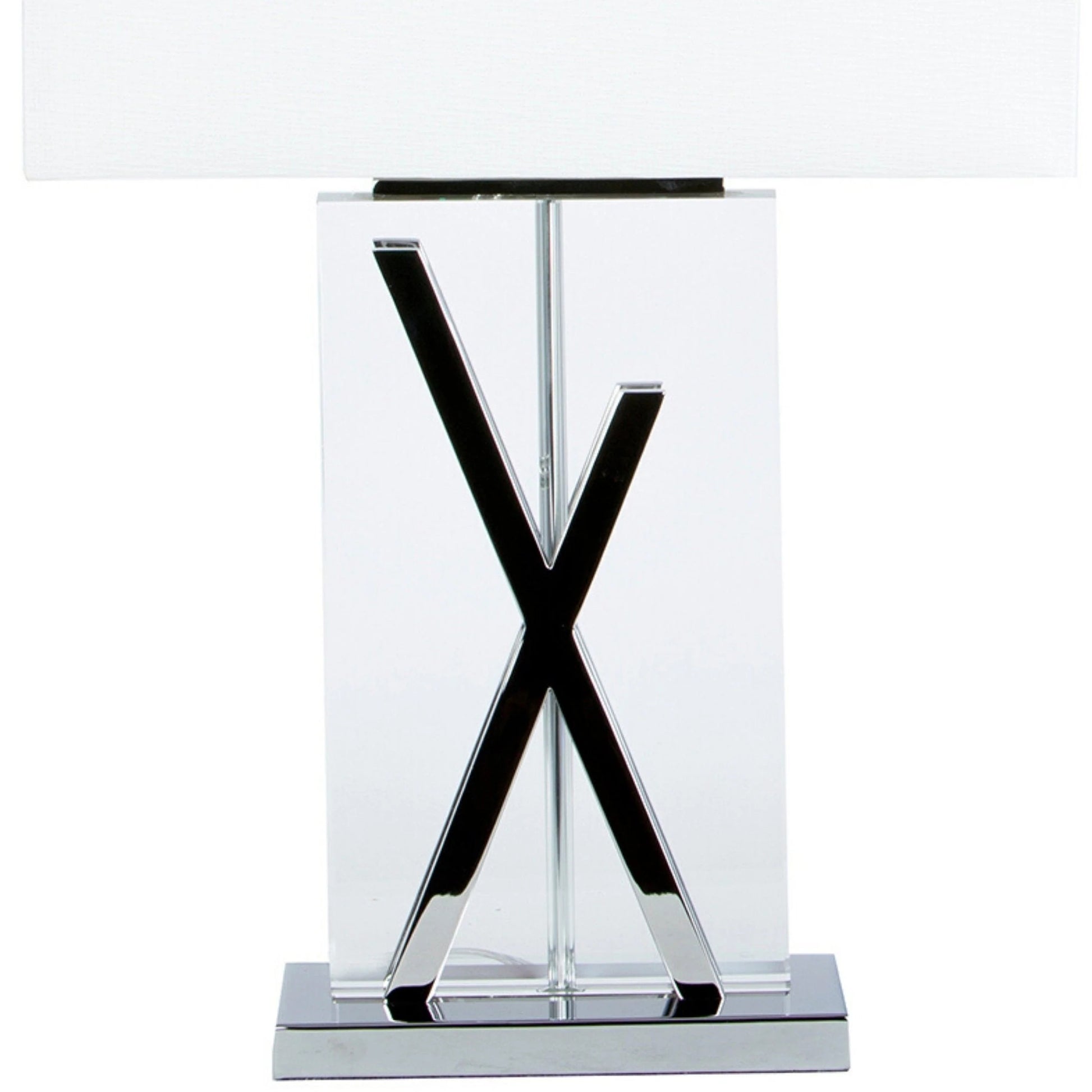 Crystal X 1 Light Table Lamp in Chrome with USB Charger 4