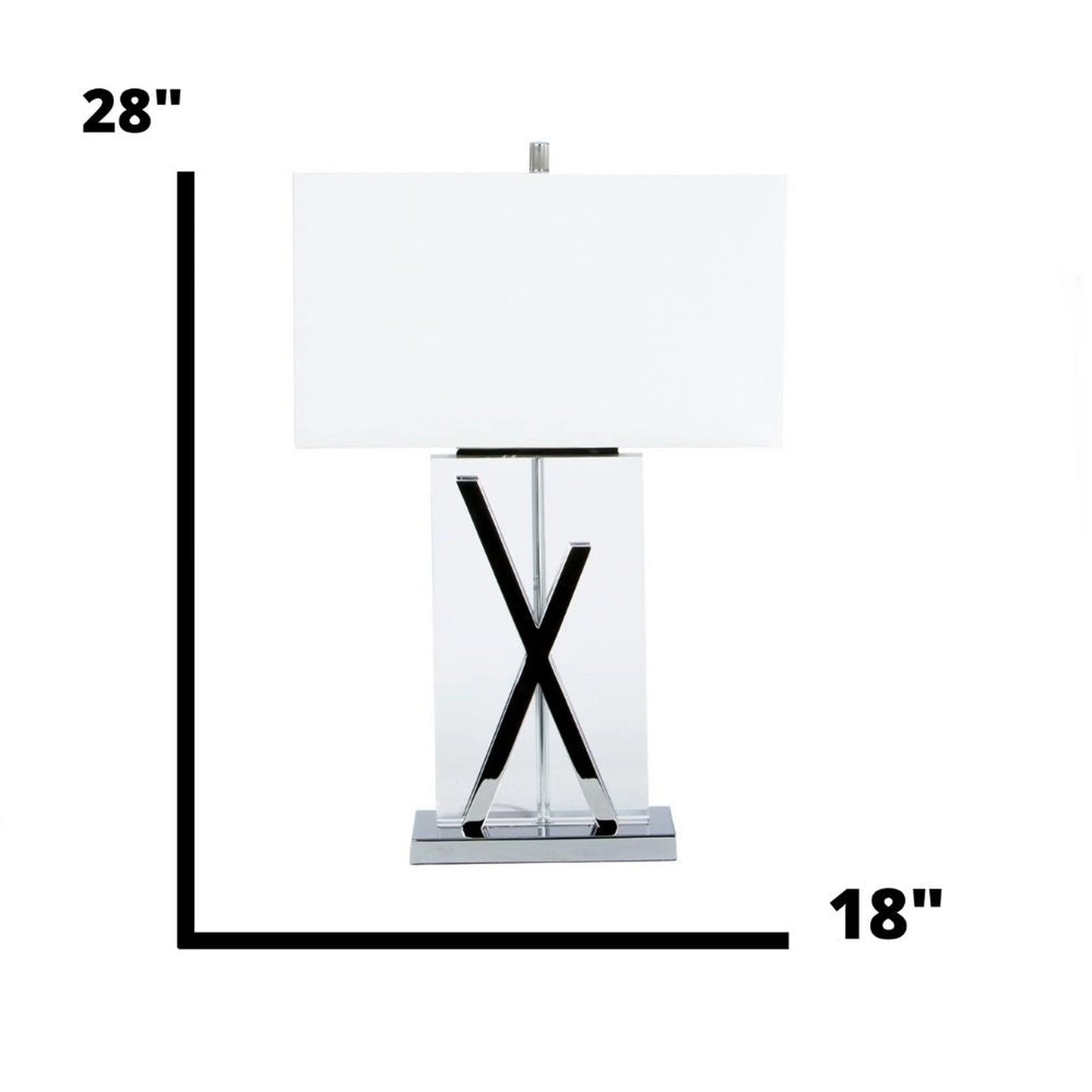 Crystal X 1 Light Table Lamp in Chrome with USB Charger 5