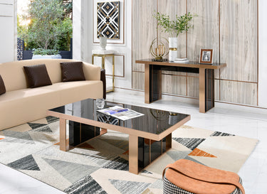 Nova Domus Cartier Black & Rosegold Console Table