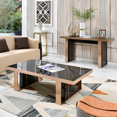 Nova Domus Cartier Black & Rosegold Coffee Table