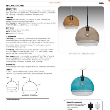 Ally 12 Pendant Light by Besa