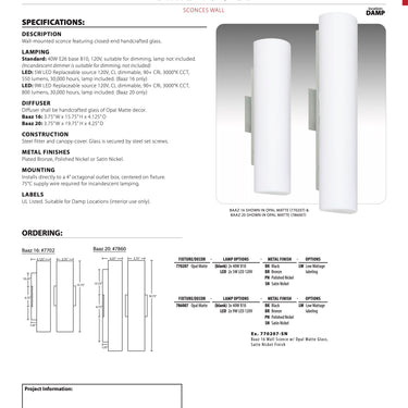 Baaz 20 LED Wall Sconce by Besa