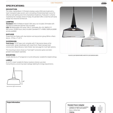 Baron 10 Pendant Light by Besa