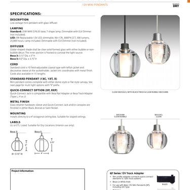 Boca 3 LED Pendant Light by Besa