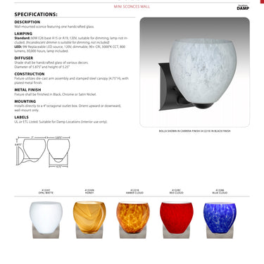 Bolla Mini LED Wall Sconce by Besa