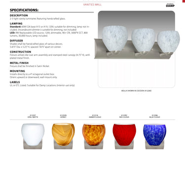 Bolla 3-Light LED Vanity by Besa