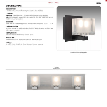 Bolo 3-Light LED Vanity by Besa