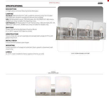 Celtic Bubble 3-Light Vanity by Besa