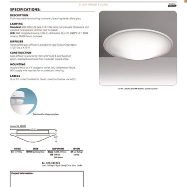 Luma 18 spec sheet and dimensions | Besa Lighting