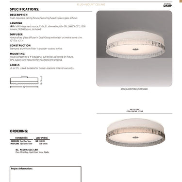 Paco 12 spec sheet with dimension drawing | Besa Lighting