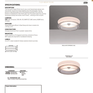Topper 8 spec sheet and dimensions | Besa Lighting