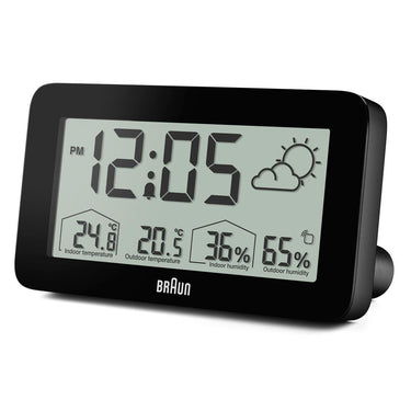 Braun BC13 Digital Weather Station & Alarm Clock in Black – view 4