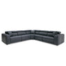 Lamod Italia Dalton Italian Grey Leather Sectional 2 Recliners