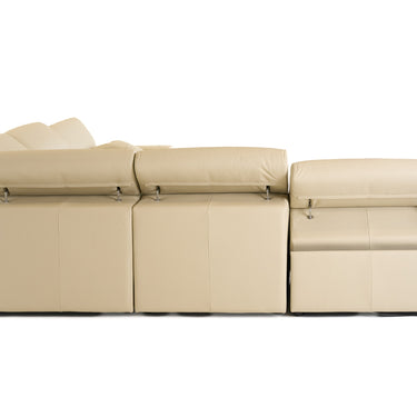 Lamod Italia Dalton Italian Cream Leather Sectional Recliners