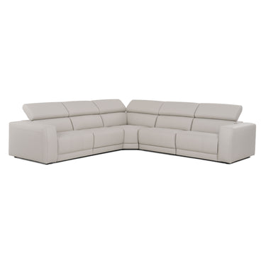 Lamod Italia Dalton Italian Light Grey Leather Sectional Recliners