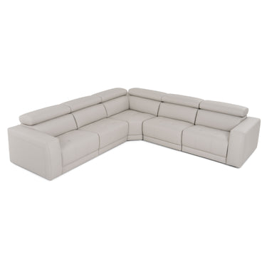 Lamod Italia Dalton Italian Light Grey Leather Sectional Recliners