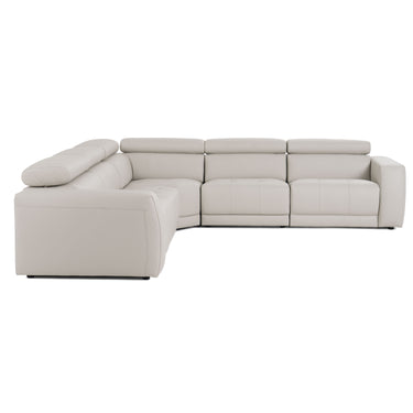 Lamod Italia Dalton Italian Light Grey Leather Sectional Recliners