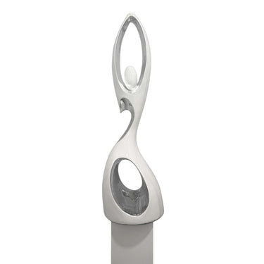 Finesse Decor Tall Doll Floor Sculpture White and Chrome