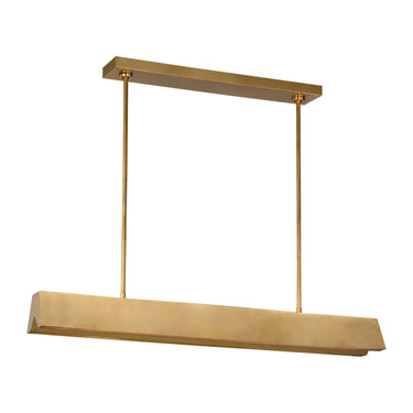 Visual Comfort Pench medium tapered chandelier, 42 inches long, featuring a dimmable LED light for kitchen islands