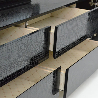 AX Skyline Black Crocodile Lacquer TV Stand