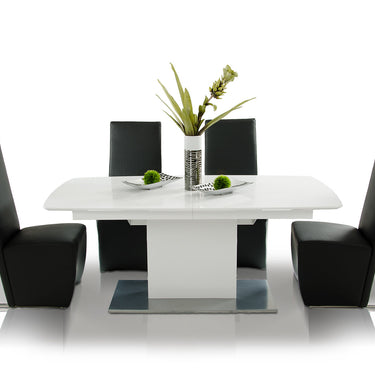 AX Centro White Crocodile Dining Table