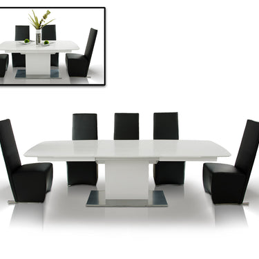 AX Centro White Crocodile Dining Table